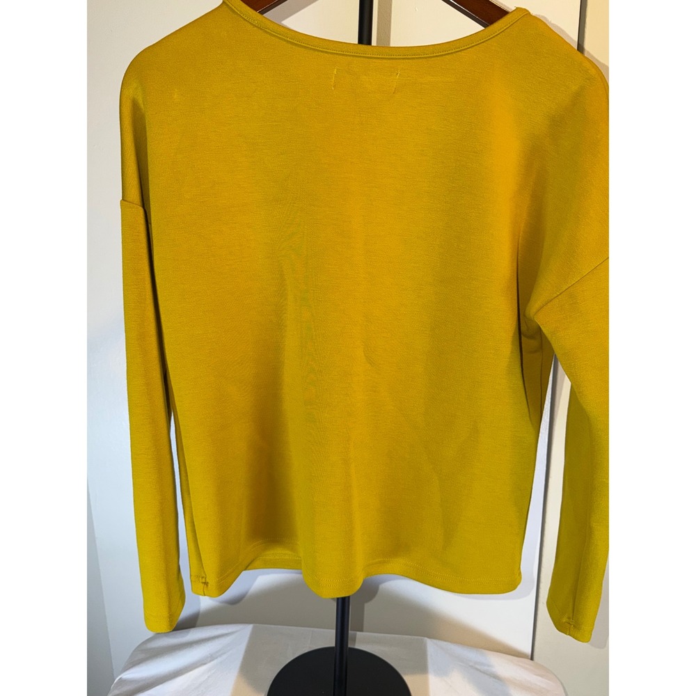 The Willow Tree Boutique Long Sleeve Top Women XS Mustard Yellow Drop Shoulder - Picture 6 of 7